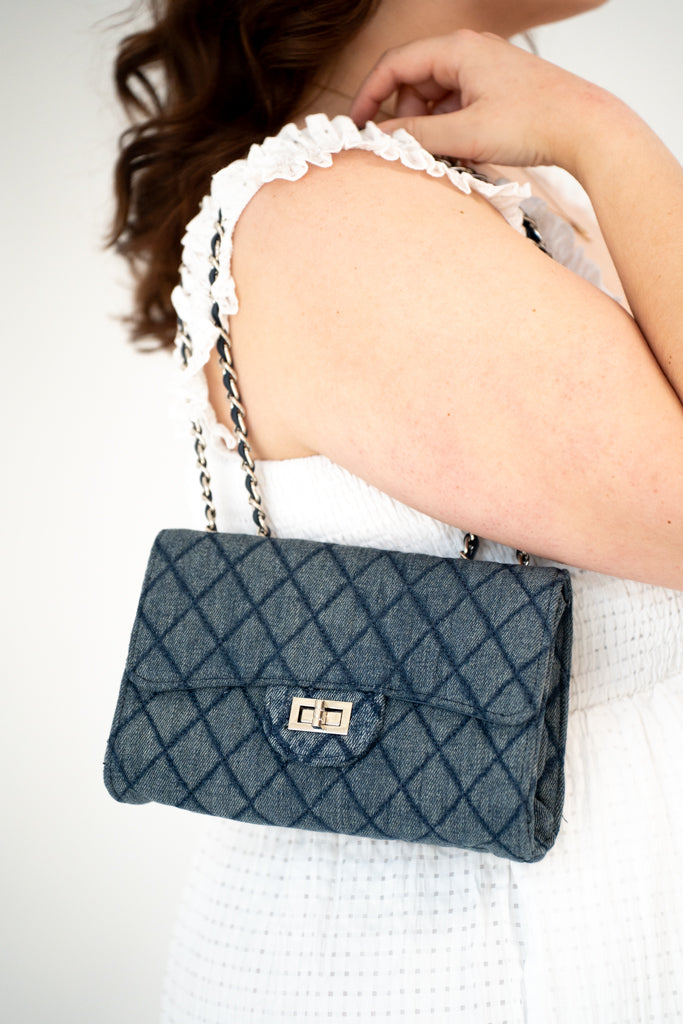 Tinky Quilted Denim Crossbody