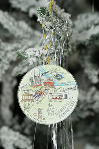 Nashville Map Acrylic Ornament